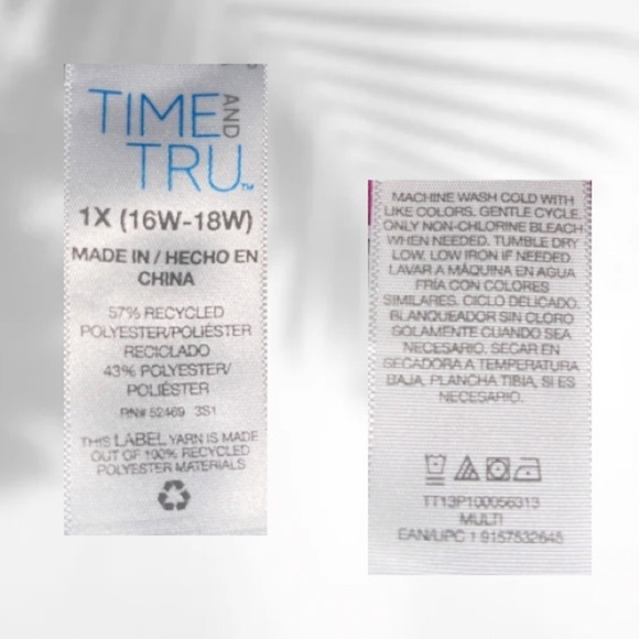 Time and Tru Leopard Print Swim Cover-Up – Sheer Twist Front Kaftan – Size 1X - Picture 7 of 7